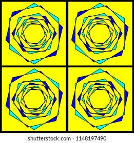 Abstract shapes form. Paper style. Blue and yellow papers. Stock vector.