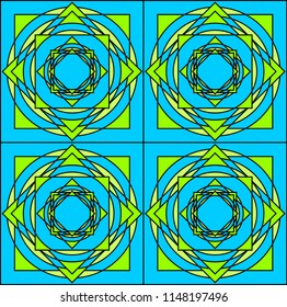 Abstract shapes form. Paper style. Blue and yellow papers. Stock vector.