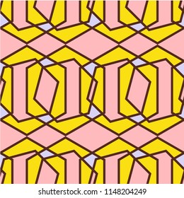 Abstract shapes form. Paper style. Blue and yellow, pink and purple papers. Stock vector.