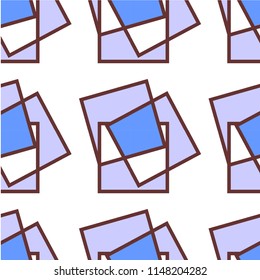 Abstract shapes form. Paper style. Blue and and purple papers. Stock vector.