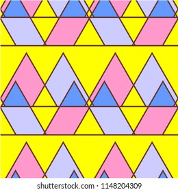 Abstract shapes form. Paper style. Blue and yellow, pink and purple papers. Stock vector.