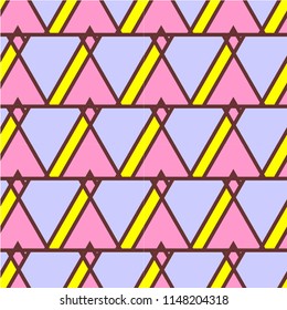 Abstract shapes form. Paper style. Blue and yellow, pink and purple papers. Stock vector.