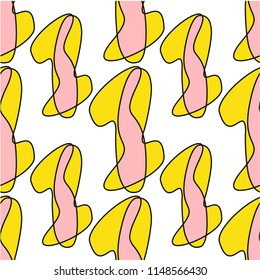 Abstract shapes form. Paper style. Blue and yellow, pink and purple papers. Stock vector.