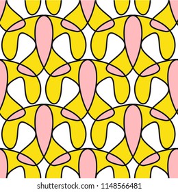 Abstract shapes form. Paper style. Blue and yellow, pink and purple papers. Stock vector.