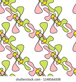 Abstract shapes form. Paper style. Blue and yellow, pink and purple papers. Stock vector.
