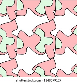 Abstract shapes form. Paper style. Blue and yellow, pink and purple papers. Stock vector.