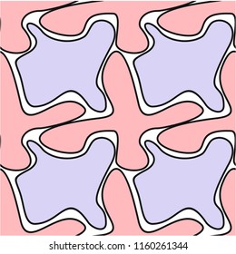 Abstract shapes form. Paper style. Blue and yellow, pink and purple papers. Stock vector.