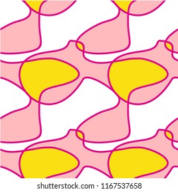 Abstract shapes form. Paper style. Blue and yellow, pink and purple papers. Stock vector.