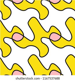 Abstract shapes form. Paper style. Blue and yellow, pink and purple papers. Stock vector.
