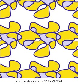 Abstract shapes form. Paper style. Blue and yellow, pink and purple papers. Stock vector.