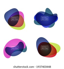 Abstract shapes form. Paper style. Blue, pink. red and green papers. Stock vector