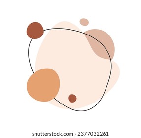 Abstract shapes frame. Minimalistic background design from flowing fluid circles, natural organic curved geometric elements. Modern creative minimal flat graphic vector illustration isolated on white