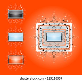 Abstract shapes with frames. Illustration 10 version