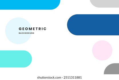 Abstract shapes geometric design with White background premium vector. Blue and pink abstract geometric background, modern shapes. Illustration vector 10 eps.