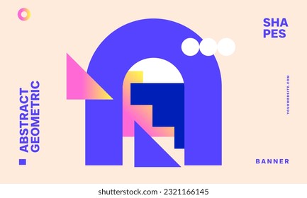 Abstract Shapes Geometric Flat Banner Design for for Poster Flyer Presentation and Cover.  Vector Illustration