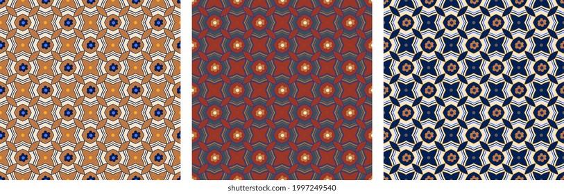 Abstract shapes geometric motif basic pattern continuous background. Modern fabric design textile swatch all over print block.