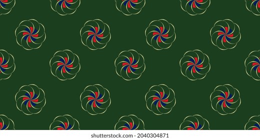 Abstract shapes geometric motif basic pattern continuous background. Digital illustration New Year traditional decoration. Modern fabric design textile swatch, wallpaper, package all over print block.