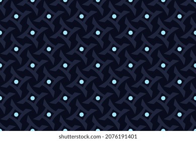 Abstract shapes geometric motif basic linear pattern continuous background. Modern geometrical style fabric design. Textile swatch ladies dress, man shirt all over print block. Monochrome blue palette