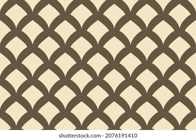 Abstract shapes geometric motif basic pattern continuous background. Modern geometrical style fabric design. Textile swatch ladies dress, man shirt all over print block. Monochrome beige gold palette.