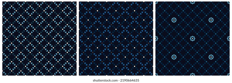 Abstract shapes geometric motif basic pattern continuous ornate background template. Modern ornamental fabric design textile swatch ladies dress, man shirt all over block print.