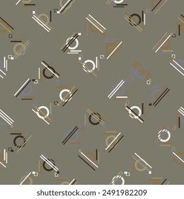 Abstract shapes geometric motif basic pattern. Modern fabric design textile swatch all over print block. 