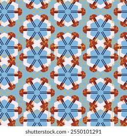 Abstract shapes geometric motif basic pattern. Modern fabric design textile swatch all over print block. 