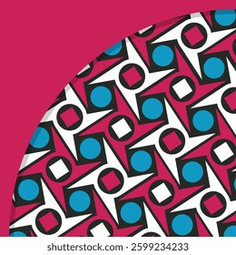 Abstract shapes geometric motif basic linear pattern continuous background. Template geometrical style fabric design. Colorful shuriken repeat seamless pattern design. seamless pattern. Copy space.