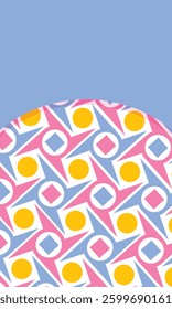 Abstract shapes geometric motif basic linear pattern continuous background. Template geometrical style fabric design. Colorful shuriken repeat seamless pattern design. seamless pattern. Copy space.