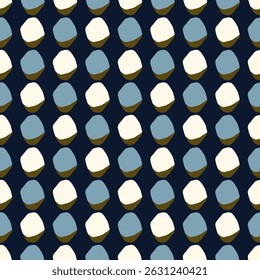 Abstract shapes geometric motif elegant pattern seamless ornate background. Oval tiles ornament vintage concept art. Modern fabric design textile swatch ladies dress, man shirt all over print block.