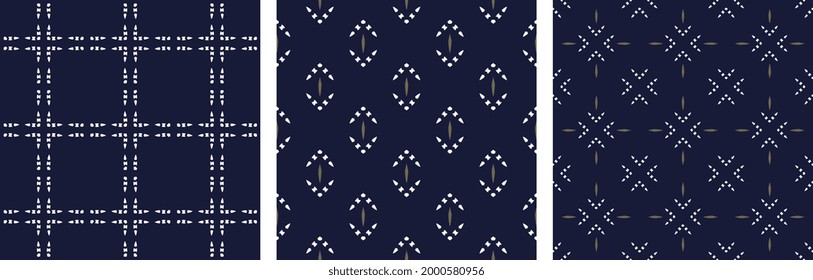 Abstract shapes geometric motif pattern continuous minimal background. Modern fabric design textile swatch, ladies dress, man shirt all over print block.