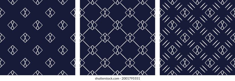 Abstract shapes geometric motif pattern continuous minimal background. Modern fabric design textile swatch, ladies dress, man shirt all over print block.