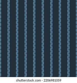 Abstract shapes geometric motif of vertical chain lines made of small rounded elements, basic pattern, seamless background. Modern swatch for fabric design textile,and all over print block.