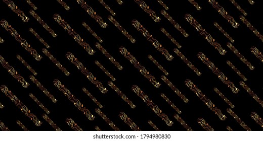El resumen da forma al patrón geométrico con líneas. Impresión gráfica simple. Un fondo vectorial sin fisuras. Textura oscura y dorada.