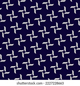 Abstract shapes geometric pattern seamless background elegant motif minimalist classic ornament graphic fabric style. Casual repeating ornamental textile design template, black blue, white color