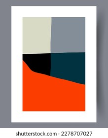 Abstract shapes geometric style wall art print. Printable minimal abstract shapes poster. Wall artwork for interior design. Contemporary decorative background with style.