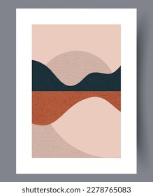 Abstrakte Formen geometrischer Wandkunst. Zeitgenössischer dekorativer Hintergrund mit Stil. Wandbilder für Innenarchitektur. Printable minimale abstrakte Formen Poster.
