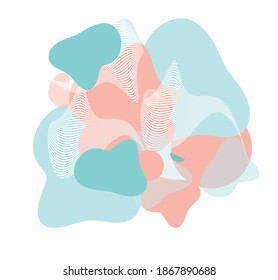 Abstract Shapes geometric weird design graphic modern minimal white blue pink poster