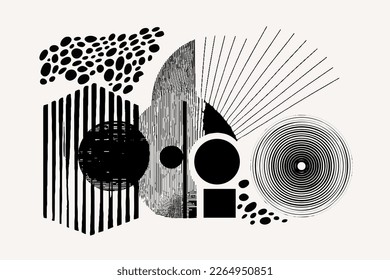 Abstrakte Formen grange Linienbilder. Modernes monochromes Poster. Moderne moderne Malerei. Innenausstattung, Postkarten, Druck, Poster. Zeitgenössische Kunst.