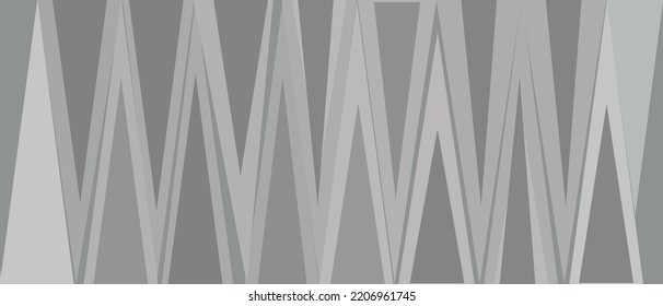 Abstract shapes, gray and black background for the cover. Vector geometric triangles, children's drawing.