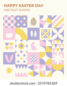 Abstract shapes Happy Easter pattern