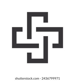 Abstract shapes icon isolated on white background. Vector illustration.