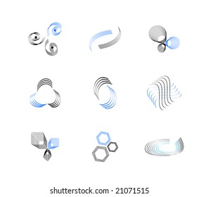 abstract shapes and icons