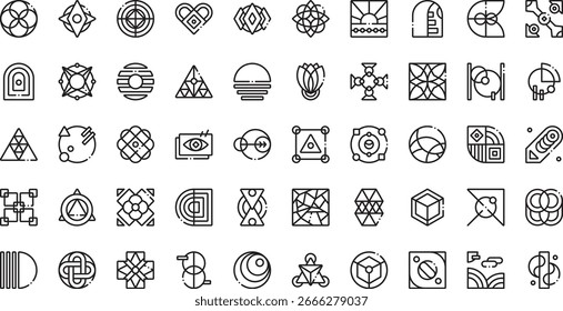 Abstract shapes icons High-Quality Vector Icons Collection with Editable Stroke. Ideal for Professional and Creative Projects
