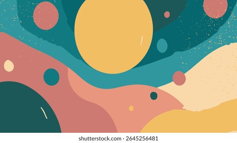 Formas abstratas ilustram a composição colorida em um plano de fundo de design gráfico simples