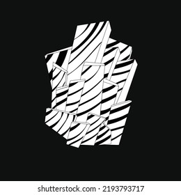 An abstract shapes illustration with zebra pattern
