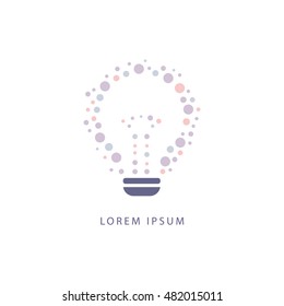 Abstract Shapes Inside Idea Bulb  Design Pastel Icons