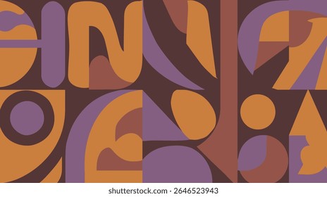 Formas abstratas entrelaçam criando design em padrão de fundo marrom escuro