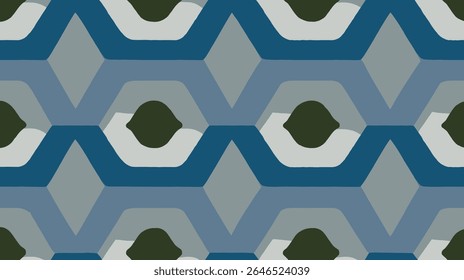 Las Formas Abstractas se entrelazan geométricamente formando el patrón en el detalle plano del fondo