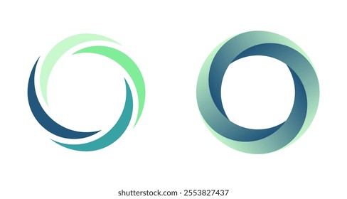 Abstract shapes isolated on white background. Logotype designs. Vector illustration.