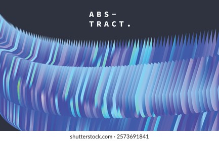 Abstract shapes layer with blue gradient. Simple cover design. Curved shape backdrop.